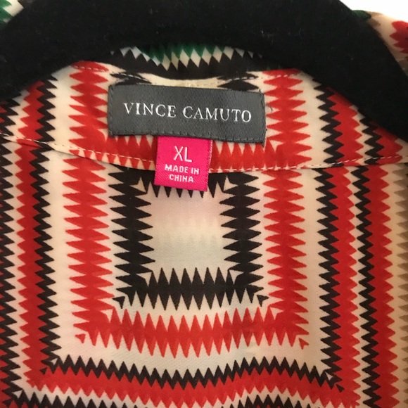 Vince Camuto short-sleeve tie-neck blouse - Picture 2 of 3